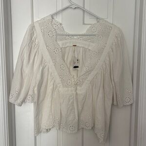 Free People Costa Eyelet Blouse